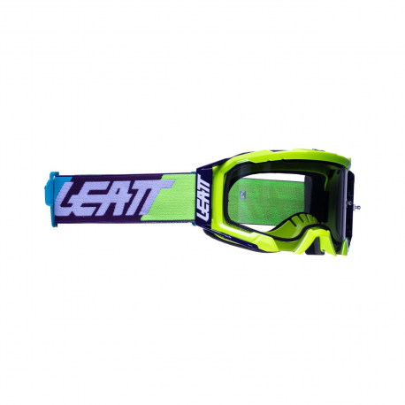 LEATT (nowy kod 2022) GOGLE VELOCITY 5.5 GOGGLE NEON YELLOW LIGHT GREY 58% - KOLOR ŻÓŁTY FLUO/CZARNY/NIEBIESKI SZYBKA DYMIONE LU