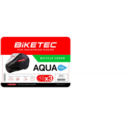 BIKETEC POKROWIEC WODOODPORNY AQUATEC NA TRZY ROWERY KOLOR CZARNY/SZARY ROZMIAR L