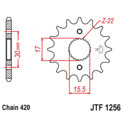 JT 2021/12 ZĘBATKA PRZEDNIA 332 13 HONDA CRF 50F '04-'12, XR 50 '00-'03 (33213JT) (ŁAŃC. 420)