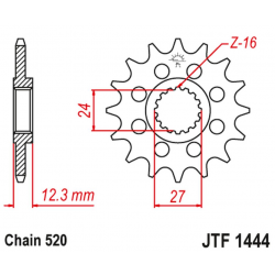 JT 2021/12 ZĘBATKA PRZEDNIA 2310 17 SUZUKI GSXR 1000 '17-20' (231017JT) (ŁAŃC. 520) KONWERSJA