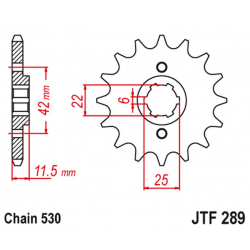 JT 2021/12 ZĘBATKA PRZEDNIA 277 16 HONDA FT 500 '82-'84 (27716JT) (ŁAŃC. 530)
