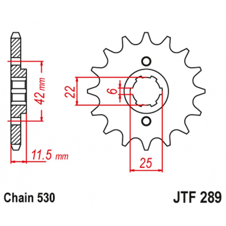 JT 2021/12 ZĘBATKA PRZEDNIA 277 16 HONDA FT 500 '82-'84 (27716JT) (ŁAŃC. 530)
