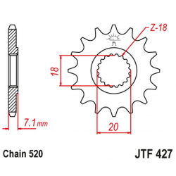 JT 2021/12 ZĘBATKA PRZEDNIA 432 11 SUZUKI RM 125 '92-'07, RMZ 250 '10-'12 (43211JT) (ŁAŃC. 520)