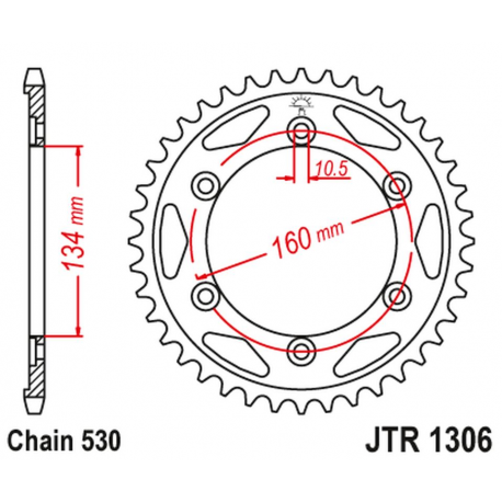JT 2021/12 ZĘBATKA TYLNA 4399 40 HONDA CBR 1000 RR '04-'05, VTR 1000SP1/SP2 '00-'06 (439940JT) (ŁAŃC. 530)