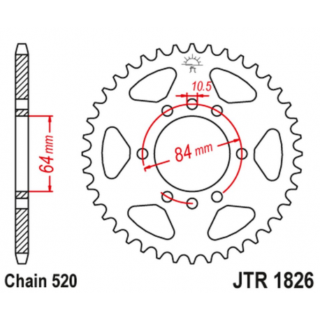 JT 2021/12 ZĘBATKA TYLNA 4302 37 SUZUKI LTZ 400 QUADSPORT '03-'08 (430237JT) (ŁAŃC. 520)