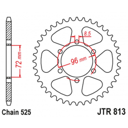 JT 2021/12 ZĘBATKA TYLNA SUZUKI TS 250 '71-76 (ŁAŃC. 525)