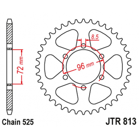 JT 2021/12 ZĘBATKA TYLNA SUZUKI TS 250 '71-76 (ŁAŃC. 525)