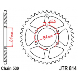 JT 2021/12 ZĘBATKA TYLNA 814 45 SUZUKI GS 400 '77-79, GSX 400 '80-87, GS 450 '80-88 (81445JT) (ŁAŃC. 530)