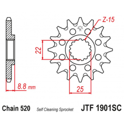 JT 2021/12 ZĘBATKA PRZEDNIA 1248 16 KTM SX/EXC '91-'21 SAMOOCZYSZCZAJĄCA (124816JT) (ŁAŃC. 520)