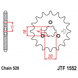 JT 2021/12 ZĘBATKA PRZEDNIA YAMAHA YTM 200 '83-85' ( (ŁAŃC. 520) NA ZAMÓWIENIE