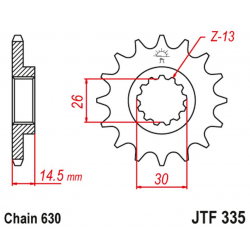 JT 2021/12 ZĘBATKA PRZEDNIA 335 15 HONDA CB 750 F/K '77-78' (33515JT) (ŁAŃC. 630) NA ZAMÓWIENIE