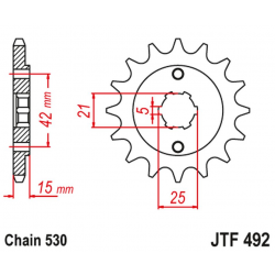 JT 2021/12 ZĘBATKA PRZEDNIA 7003 15 DUCATI 500/600 PANTAH SPORTS '80-84' (700315JT) (ŁAŃC. 530) NA ZAMÓWIENIE