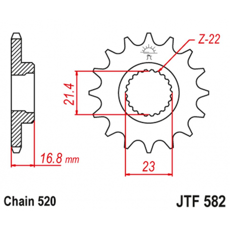 JT 2021/12 ZĘBATKA PRZEDNIA 443 15 YAMAHA XJ 600 DIVERSION '92-'03 (44315JT) (ŁAŃC. 520)