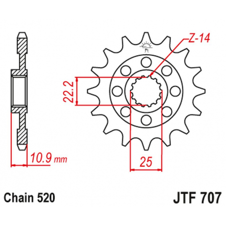 JT 2021/12 ZĘBATKA PRZEDNIA 2145 17 APRILIA 450/550 RXV-SXV 06-12 (214517JT) (ŁAŃC.520) NA ZAMÓWIENIE