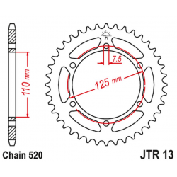 JT 2021/12 ZĘBATKA TYLNA 1514 44 CAGIVA 125 FRECCIA '88-'89, BLUES '87-'95 (151444JT) (ŁAŃC. 520) NA ZAMÓWIENIE