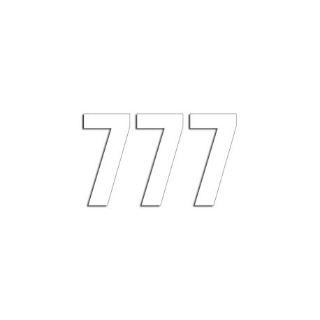 BLACKBIRD NUMERY STARTOWE 13CM X 7CM PROSTE, KOLOR BIAŁY NR7 (3SZT.)