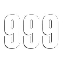 BLACKBIRD NUMERY STARTOWE 13CM X 7CM PROSTE, KOLOR BIAŁY NR9 (3SZT.)