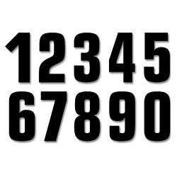 BLACKBIRD NUMERY STARTOWE 13CM X 7CM PROSTE, KOLOR CZARNY NR5 (3SZT.)