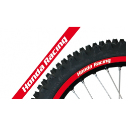 BLACKBIRD KOMPLET NAKLEJEK (OKLEIN) NA FELGI HONDA RACING KOLOR CZERWONY