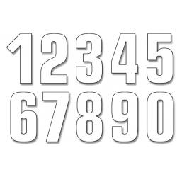 BLACKBIRD NUMERY STARTOWE 21CM X 11CM PROSTE, KOLOR BIAŁY NR5 (3SZT.) - WYPRZEDAŻ