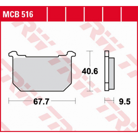 TRW LUCAS ZF KLOCKI HAMULCOWE KH709 ORGANIC KAWASAKI GPZ 400/500 '82-'84, GPZ/Z 550 '80-'82, GT/GPZ/Z/LTD 750 '80-'85, Z 1000 '8