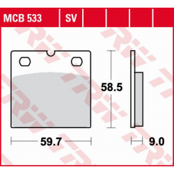 TRW LUCAS ZF KLOCKI HAMULCOWE KH077 ORGANIC BMW R 80 GS/PD '87-'98, R100 GS/PD '86-'96 PRZÓD