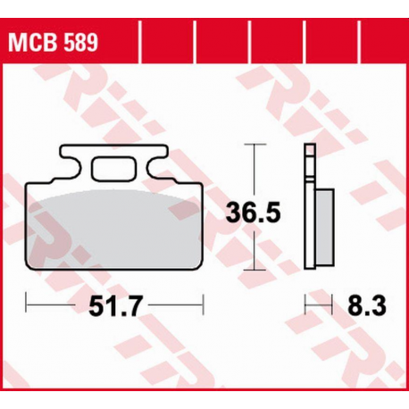 TRW LUCAS ZF KLOCKI HAMULCOWE KH151 ORGANIC HONDA ZB 50 MONKEY '88-'91, NH 125 LEAD '86-'88, SYM CINDERELA 50/125 '99-'02, MIO 5