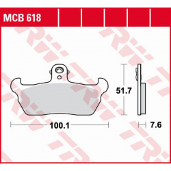 TRW LUCAS ZF KLOCKI HAMULCOWE KH163 ORGANIC APRILIA RX/TUAREG 125 '90-'92, PEGASO 600 '88-'92, TUAREG 600 '90-'91, CAGIVA W12 35