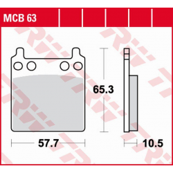 TRW LUCAS ZF KLOCKI HAMULCOWE KH032 ORGANIC HONDA CB 750F SUPERSPORT '75-'78, GL 1000 GOLDWING '74-'78 TYŁ