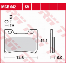 TRW LUCAS ZF KLOCKI HAMULCOWE KH123 ORGANIC YAMAHA FZR 1000 GENESIS '91-'93 PRZÓD