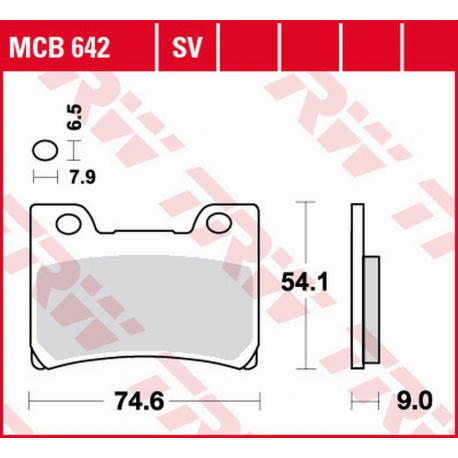 TRW LUCAS ZF KLOCKI HAMULCOWE KH123 ORGANIC YAMAHA FZR 1000 GENESIS '91-'93 PRZÓD