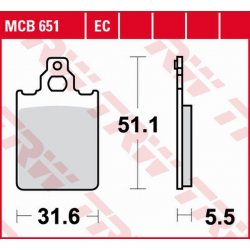 TRW LUCAS ZF KLOCKI HAMULCOWE KH156 ECO ORGANIC CAGIVA BLUES/PRIMA/SUPER CITY 50 '93-'95, PIAGGIO QUARTZ 50 '92-'96, SKR 125/150