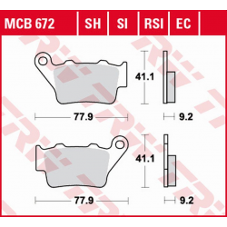 TRW LUCAS ZF KLOCKI HAMULCOWE KH213 ECO ORGANIC HONDA NX 500/650 DOMINATOR '95-'01, SLR 650 '97-'98, KTM SX/EXC/EGS/LC4/DUKE 125