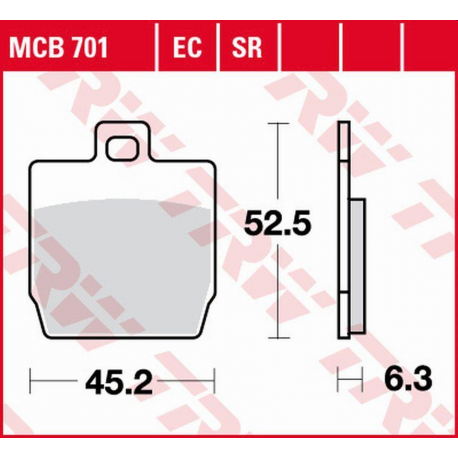 TRW LUCAS ZF KLOCKI HAMULCOWE KH268 ECO ORGANIC YAMAHA NS 50 AEROX '13-, YQ 50 AEROX '97-'12,PRZÓD, YAMAHA EW 50 SLIDER '00-'06,