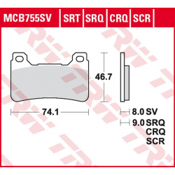 TRW LUCAS ZF KLOCKI HAMULCOWE KH390 SINTER CARBON RACING HONDA CBR 600RR '05-'16, CBR 1000RR FIREBLADE '04-'16 PRZÓD