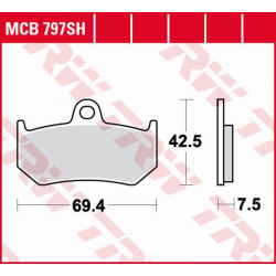 TRW LUCAS ZF KLOCKI HAMULCOWE KH320 SINTER STREET MV AUGUSTA F4 BRUTALE/STRADA/SPR 750 '00-'05, F3 800RC/RR '16-, BRUTALE 910 '0