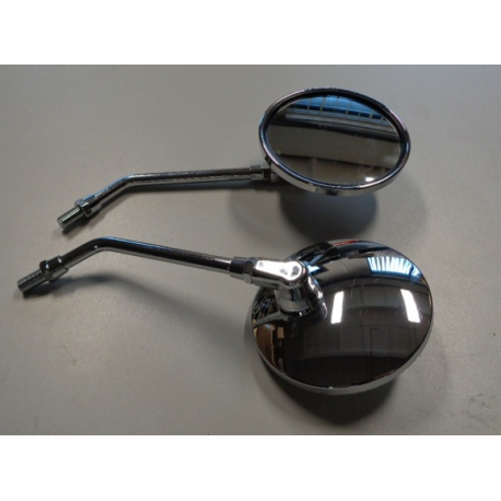 GZ 2021/08 LUSTERKO UNIWERSALNE OKRĄGŁE LEWE I PRAWE (KOMPLET) GWINT YAMAHA M10 CHROMOWANE
