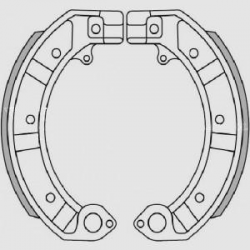 BRENTA SZCZĘKI HAMULCOWE PIAGGIO PK 50/125, PX 125/150/200, GS 160, SS 180/200, PE 200 (Z BLASZKAMI)(150x24mm)
