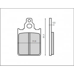 BRENTA KLOCKI HAMULCOWE KH186 PIAGGIO/VESPA, PRZÓD