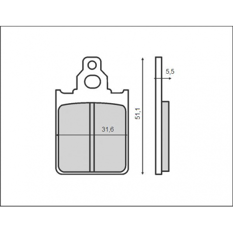 BRENTA KLOCKI HAMULCOWE KH186 PIAGGIO/VESPA, PRZÓD
