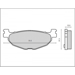 BRENTA KLOCKI HAMULCOWE KH408 YAMAHA MAJESTY 400, T-MAX 500, MBK, TYŁ