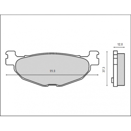 BRENTA KLOCKI HAMULCOWE KH408 YAMAHA MAJESTY 400, T-MAX 500, MBK, TYŁ