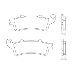 BRENTA KLOCKI HAMULCOWE KH281 / KH261 SPIEK METALICZNY (ZŁOTE) (GRUBOŚĆ 9,5MM)