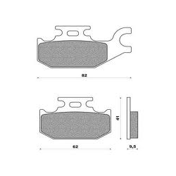 BRENTA KLOCKI HAMULCOWE KH307 (YFM 400/450 TYŁ) SPIEK METALICZNY (ZŁOTE)