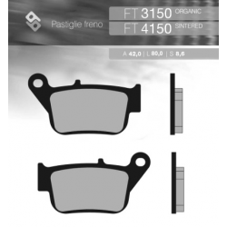 BRENTA KLOCKI HAMULCOWE KH678 SPIEK METALICZNY (ZŁOTE) YAMAHA YP 250R X-MAX '14-'16 TYŁ