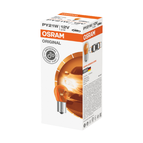OSRAM ŻARÓWKA 21W 12V BAU15S PY21W (ORANGE) - POMARAŃCZOWA KIERUNKOWSKAZ