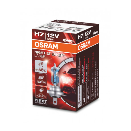 OSRAM ŻARÓWKA H7 12V 55W PX26D NIGHT BREAKER® LASER (+150%)