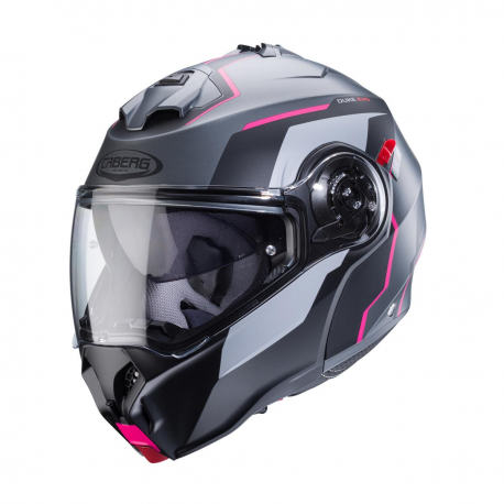 CABERG KASK SZCZĘKOWY FLIP-UP MODEL DUKE EVO MOVE KOLOR SZARY MAT/CZARNY/FUKSJA ROZMIAR XS
