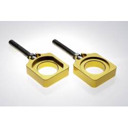 ACCEL NAPINACZ TYLNEJ OŚKI ZE ŚRUBĄ KAWASAKI KXF 250/450 '04-'14 KOLOR ZŁOTY (KPL.-2SZT.)