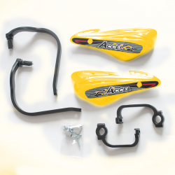 ACCEL OSŁONY RĄK (HANDBARY) Z MOCOWANIEM ALUMINIOWYM STRONG (22+28MM) MOCOWANIE 2 PUNKTOWE (ALU-CZARNY, PLASTIK-ŻÓŁTY)